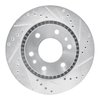 E-Line Drilled & Slotted Silver Brake Rotor, 2006-2009 GM, Position: Front Right - image 2
