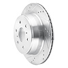 E-Line Drilled & Slotted Silver Brake Rotor, 2007-2020 GM, Position: Rear Left - image 1