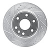 E-Line Drilled & Slotted Silver Brake Rotor, 2007-2017 GM, Position: Front Left - image 1