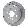 E-Line Drilled & Slotted Silver Brake Rotor, 2007-2017 GM, Position: Rear Left - image 1