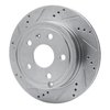 E-Line Drilled & Slotted Silver Brake Rotor, 2009-2020 GM, Position: Rear Left - image 4