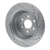 E-Line Drilled & Slotted Silver Brake Rotor, 2015-2020 GM, Position: Rear Left - image 2