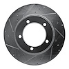 E-Line Drilled & Slotted Silver Brake Rotor, 1998-2006 GM, Position: Front Left - image 1