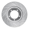 E-Line Drilled & Slotted Silver Brake Rotor, 2003-2010 GM, Position: Front & Rear Left - image 1
