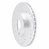 E-Line Drilled & Slotted Silver Brake Rotor, 1989-1993 Fits Multiple Makes/Models, Position: Front Left - image 1