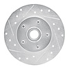 E-Line Drilled & Slotted Silver Brake Rotor, 1984-1987 GM, Position: Front Left - image 1