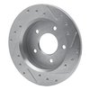 E-Line Drilled & Slotted Silver Brake Rotor, 1984-1988 GM, Position: Rear Left - image 2