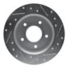 E-Line Drilled & Slotted Silver Brake Rotor, 1984-1988 GM, Position: Rear Left - image 3