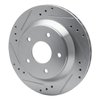 E-Line Drilled & Slotted Silver Brake Rotor, 1985-1992 GM, Position: Rear Left - image 4
