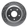 E-Line Drilled & Slotted Silver Brake Rotor, 1985-1992 GM, Position: Rear Right - image 1