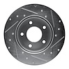 E-Line Drilled & Slotted Silver Brake Rotor, 1992-2005 GM, Position: Rear Left - image 1