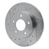 E-Line Drilled & Slotted Silver Brake Rotor, 1992-2005 GM, Position: Rear Left - image 2