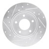E-Line Drilled & Slotted Silver Brake Rotor, 1992-2005 GM, Position: Rear Right - image 3