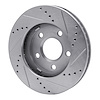 E-Line Drilled & Slotted Silver Brake Rotor, 1997-2005 GM, Position: Front Left - image 1