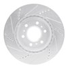 E-Line Drilled & Slotted Silver Brake Rotor, 2006-2009 GM, Position: Front Right - image 3