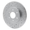 E-Line Drilled & Slotted Silver Brake Rotor, 2006-2009 GM, Position: Rear Left - image 3