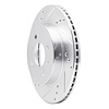 E-Line Drilled & Slotted Silver Brake Rotor, 1991-2002 GM, Position: Front Left - image 1