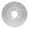 E-Line Drilled & Slotted Silver Brake Rotor, 1991-2002 GM, Position: Front Right - image 1