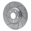 E-Line Drilled & Slotted Silver Brake Rotor, 2004-2012 GM, Position: Front Left - image 3