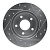 E-Line Drilled & Slotted Silver Brake Rotor, 2004-2012 GM, Position: Rear Left - image 1
