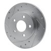 E-Line Drilled & Slotted Silver Brake Rotor, 2004-2012 GM, Position: Rear Left - image 4