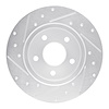 E-Line Drilled & Slotted Silver Brake Rotor, 2004-2012 GM, Position: Rear Right - image 1