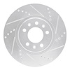 E-Line Drilled & Slotted Silver Brake Rotor, 2006-2010 GM, Position: Front Right - image 1