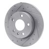 E-Line Drilled & Slotted Silver Brake Rotor, 2002-2008 GM, Position: Rear Left - image 2