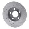 E-Line Drilled & Slotted Silver Brake Rotor, 2002-2008 GM, Position: Rear Left - image 3