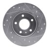 E-Line Drilled & Slotted Silver Brake Rotor, 2002-2008 GM, Position: Rear Left - image 4