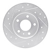 E-Line Drilled & Slotted Silver Brake Rotor, 2002-2008 GM, Position: Rear Right
