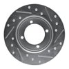 E-Line Drilled & Slotted Silver Brake Rotor, 1988-1993 Ford/Lincoln/Mercury/Mazda, Position: Front Left - image 3