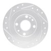 E-Line Drilled & Slotted Silver Brake Rotor, 1990-2003 Ford/Lincoln/Mercury/Mazda, Position: Rear Right - image 3
