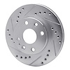 E-Line Drilled & Slotted Silver Brake Rotor, 1994-1997 Ford/Lincoln/Mercury/Mazda, Position: Front Left - image 1