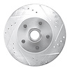 E-Line Drilled & Slotted Silver Brake Rotor, 1968-1973 Ford/Lincoln/Mercury/Mazda, Position: Front Right - image 1