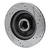 E-Line Drilled & Slotted Silver Brake Rotor, 1970-1972 Ford/Lincoln/Mercury/Mazda, Position: Front Left - image 1