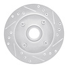 E-Line Drilled & Slotted Silver Brake Rotor, 1974-1980 Ford/Lincoln/Mercury/Mazda, Position: Front Right - image 1