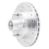 E-Line Drilled & Slotted Silver Brake Rotor, 1974-1980 Ford/Lincoln/Mercury/Mazda, Position: Front Right - image 2