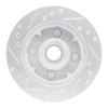 E-Line Drilled & Slotted Silver Brake Rotor, 1974-1980 Ford/Lincoln/Mercury/Mazda, Position: Front Right - image 4