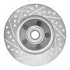 E-Line Drilled & Slotted Silver Brake Rotor, 1974-1980 Ford/Lincoln/Mercury/Mazda, Position: Front Right - image 1
