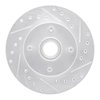 E-Line Drilled & Slotted Silver Brake Rotor, 1978-1993 Ford/Lincoln/Mercury/Mazda, Position: Front Right - image 3