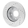 E-Line Drilled & Slotted Silver Brake Rotor, 1975-1980 Ford/Lincoln/Mercury/Mazda, Position: Rear Right - image 1