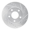 E-Line Drilled & Slotted Silver Brake Rotor, 1975-1980 Ford/Lincoln/Mercury/Mazda, Position: Rear Right - image 2