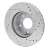 E-Line Drilled & Slotted Silver Brake Rotor, 1975-1980 Ford/Lincoln/Mercury/Mazda, Position: Rear Left - image 2