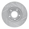 E-Line Drilled & Slotted Silver Brake Rotor, 1975-1980 Ford/Lincoln/Mercury/Mazda, Position: Rear Left - image 3
