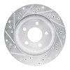 E-Line Drilled & Slotted Silver Brake Rotor, 1982-1990 Ford/Lincoln/Mercury/Mazda, Position: Rear Right - image 3