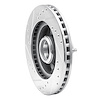E-Line Drilled & Slotted Silver Brake Rotor, 1987-1993 Ford/Lincoln/Mercury/Mazda, Position: Front Right - image 1