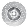 E-Line Drilled & Slotted Silver Brake Rotor, 1987-1993 Ford/Lincoln/Mercury/Mazda, Position: Front Right - image 3