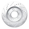 E-Line Drilled & Slotted Silver Brake Rotor, 1970-1993 Ford/Lincoln/Mercury/Mazda, Position: Front Right - image 2