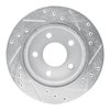 E-Line Drilled & Slotted Silver Brake Rotor, 1993-1998 Ford/Lincoln/Mercury/Mazda, Position: Rear Left - image 2